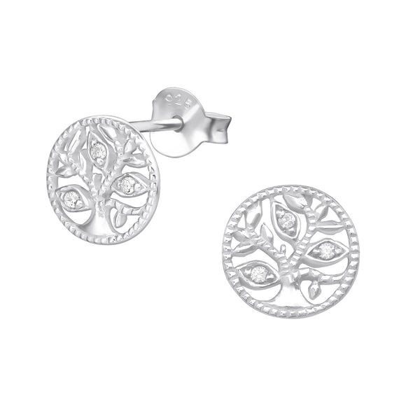 Elegant Vibe Design Sterling Silver Earrings with Zirconia